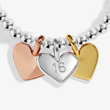 A Little Charmed Moments 'Happy 16th Birthday' Bracelet In Silver, Gold, and Rose Gold Plating