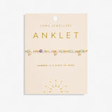Multi Stone Anklet In Gold Plating