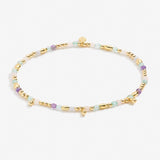 Multi Stone Anklet In Gold Plating