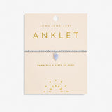 Blue Agate Crystal Anklet In Silver Plating