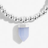 Blue Agate Crystal Anklet In Silver Plating