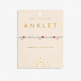Multi Stone Anklet In Silver Plating