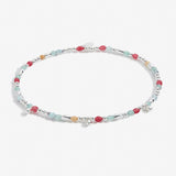 Multi Stone Anklet In Silver Plating