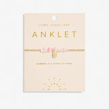 Pink Crystal Anklet In Gold Plating