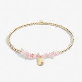 Pink Crystal Anklet In Gold Plating