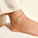 Hammered Heart Anklet In Gold Plating