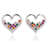 Glam Rox Pretty Heart Silver Plated Earrings