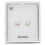 Glam Rox Pretty Heart Silver Plated Earrings