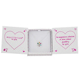 Girls Happy Flowers Silver Plated Necklace, Rainbow or Pink Crystal Stones