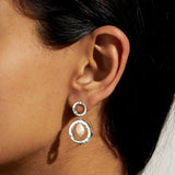 Solaria Baroque Pearl Hoop Earrings In Silver Plating
