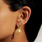 Solaria Baroque Pearl Hoop Earrings In Gold Plating