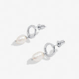 Solaria Baroque Pearl Loop Hoop Earrings In Silver Plating