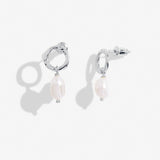 Solaria Baroque Pearl Loop Hoop Earrings In Silver Plating