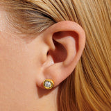 Solaria Stud Earrings In Cubic Zirconia And Gold Plating