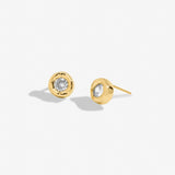 Solaria Stud Earrings In Cubic Zirconia And Gold Plating