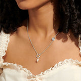 Solaria Baroque Pearl Necklace In Cubic Zirconia And Silver Plating