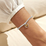 Boxed A Little 'Side By Side Or Miles Apart Sisters Are Always Close By Heart' Bracelet In Silver Plating And Gold Plating