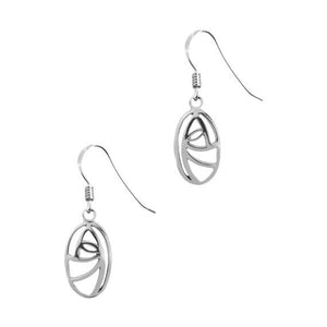 Mackintosh Glasgow Rose Silver Drop Earrings