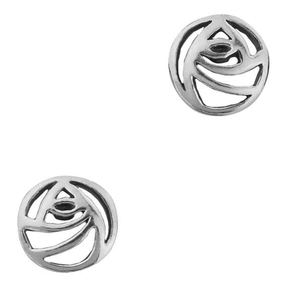 Mackintosh Glasgow Rose Silver Stud Earrings
