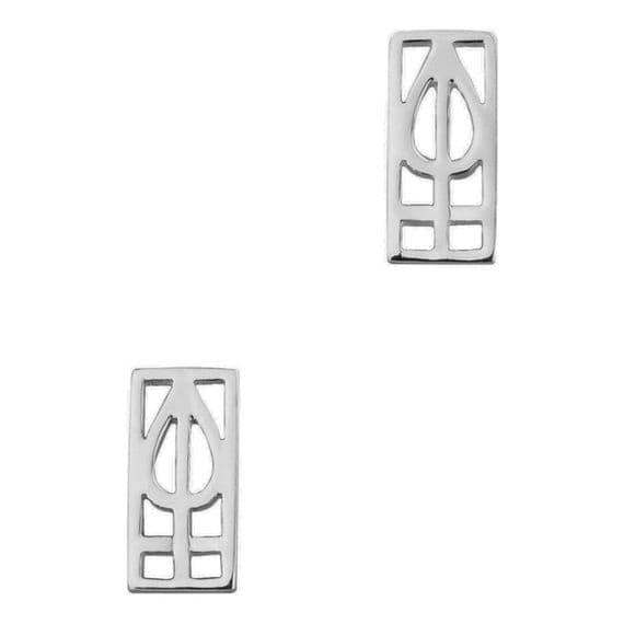 Mackintosh Lines Silver Stud Earrings