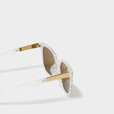 Savannah Sunglasses, White Marble
