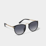 Santorini Sunglasses, Black with Bamboo Arm