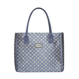 Blue Stone Woven Jacquard Tote Bag