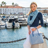 Blue Stone Woven Jacquard Tote Bag