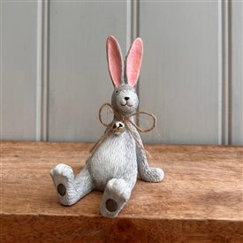 Laidback Resin Rabbit Figurine, Grey