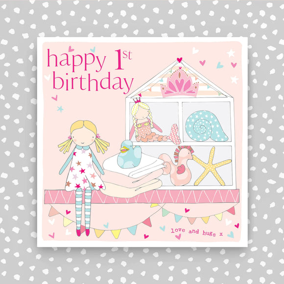 Happy 1st Birthday Card - Pink