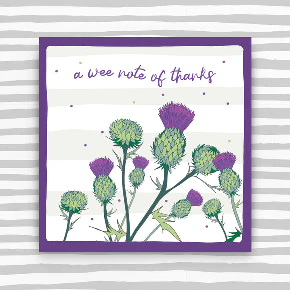 Scottish - A Wee Note Of Thanks