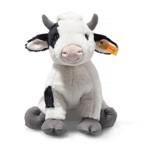 Steiff Soft Cuddly Friends Cobb Cow Black and White Plush Farm Animal