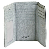 Ladies Wallet Purse, Silver Grey