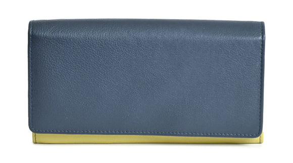 Ladies Wallet Purse, Lime & Navy