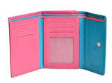 Ladies Wallet Purse, Fuchsia & Turquoise