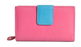 Ladies Wallet Purse, Fuchsia & Turquoise