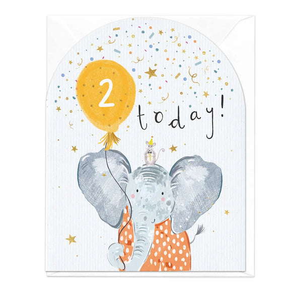 2 Today Elephant Birthday Card