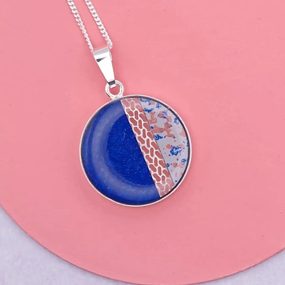 Circle Pendant - Peach Splash