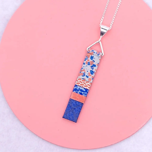 Long Slim Pendant - Peach Splash