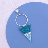 Triangle Pendant - Aegean Swirl