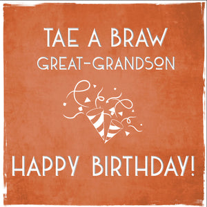 Tae A Braw Great-Grandson, Happy Birthday