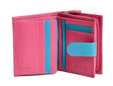 Ladies Wallet Purse Fuchsia & Turquoise