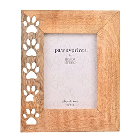 Best Of Breed Paw Print Wood Photo Frame 5x7