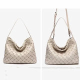 Weave Two in One Tote Handbags, Cream