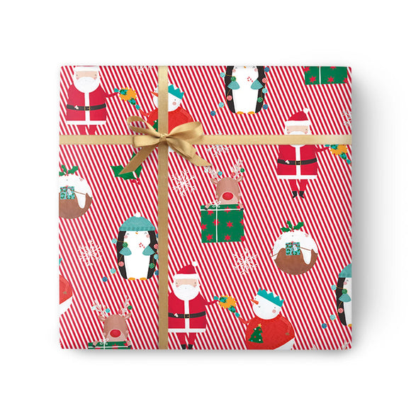 Candy Cane Characters Wrapping Paper