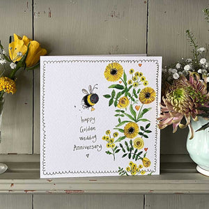 Bee Golden Wedding Anniversary Card