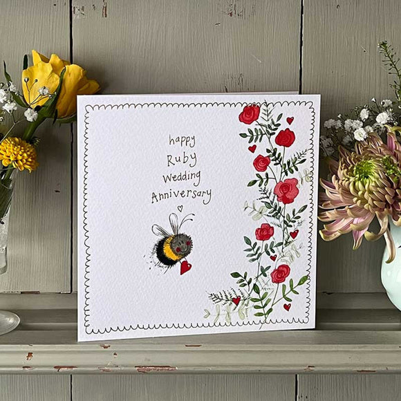 Bee Ruby Wedding Anniversary Card