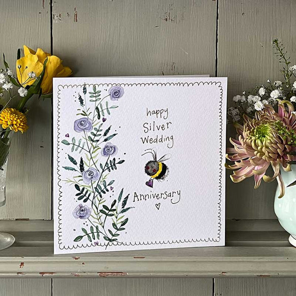 Bee Silver Wedding Anniversary Card