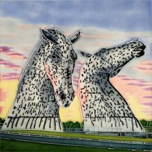 Kelpies At Dusk 8 x 8