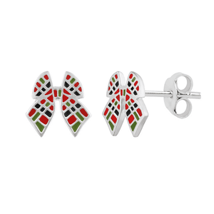 Tartan Bow Stud Earrings